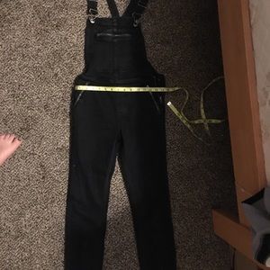 Free People Black Full Length Overalls